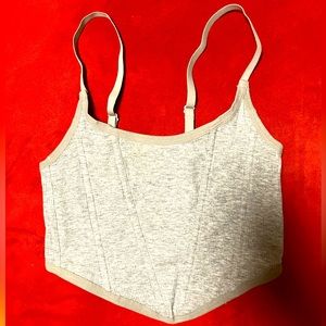 Gray corset crop top